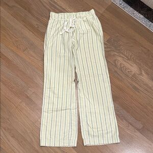 Abercrombie & Fitch Green Striped  fleece Pants